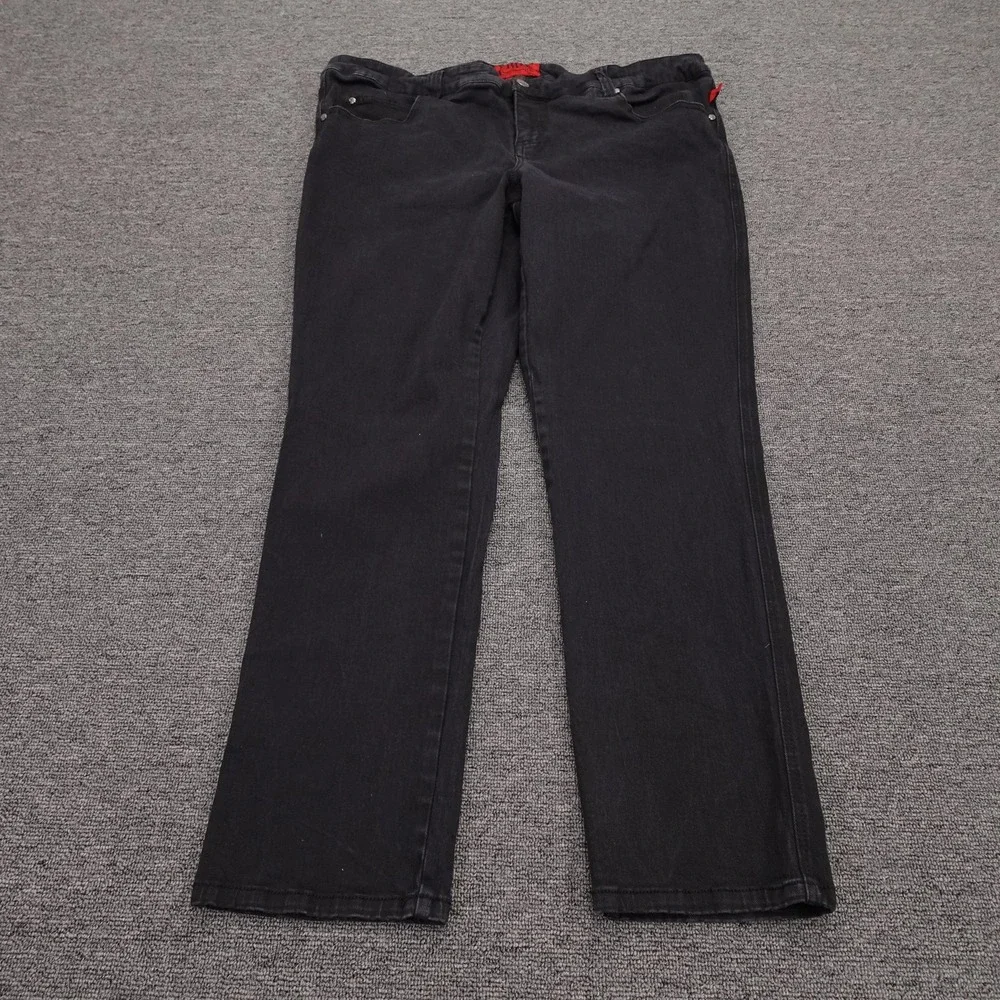 TRIPP NYC Jeans Womens 20S Black Dark Wash High Rise Straight Denim Plus 40x27